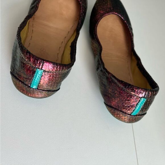 Custom Tieks Metallic Python Ballet Flats Maroon Pink Color Shift Size 7 - Picture 8 of 11